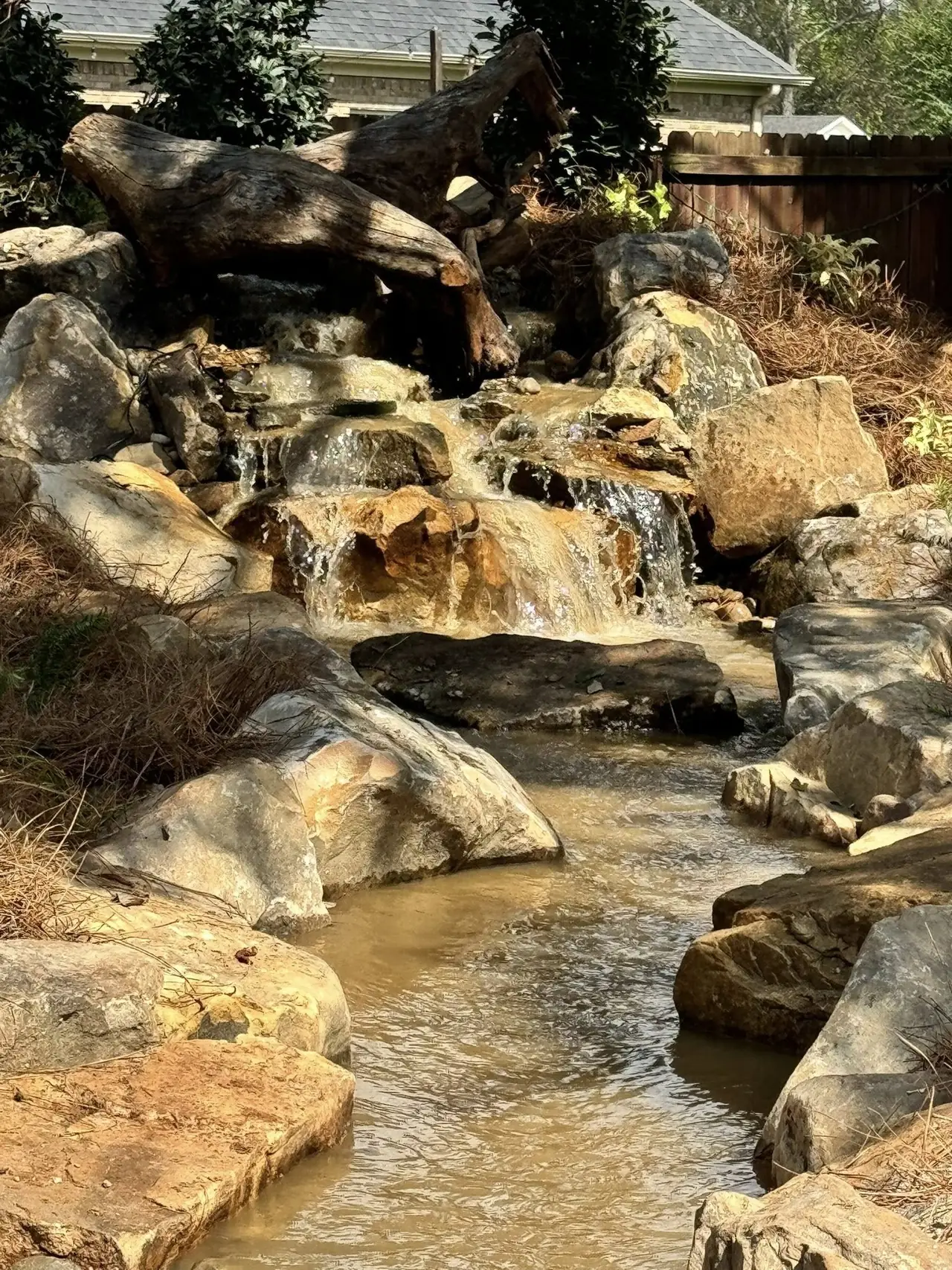 A boulder stream with a sandstone bed